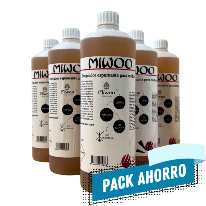 Pack 6 botellas 1L Miwoo Liquido Espumante para Inodoro